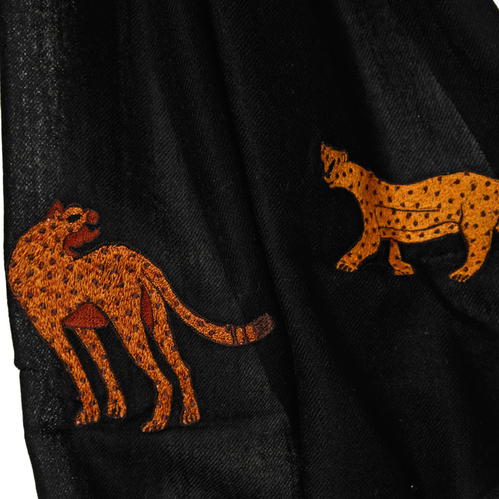 Leopards Scarf Black