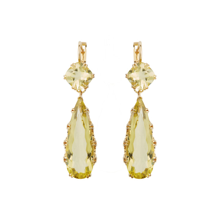 Double Crown Drops Lemon Topaz, Earrings, Ileana Makri