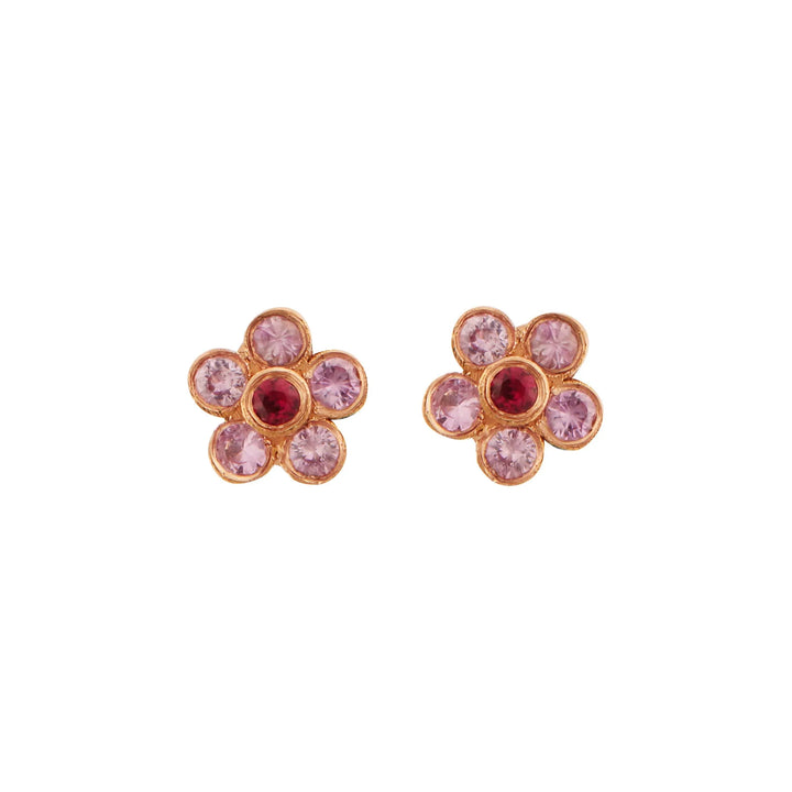 Solitary Flower Studs Y-PS-RU - Florescence - Ileana Makri store