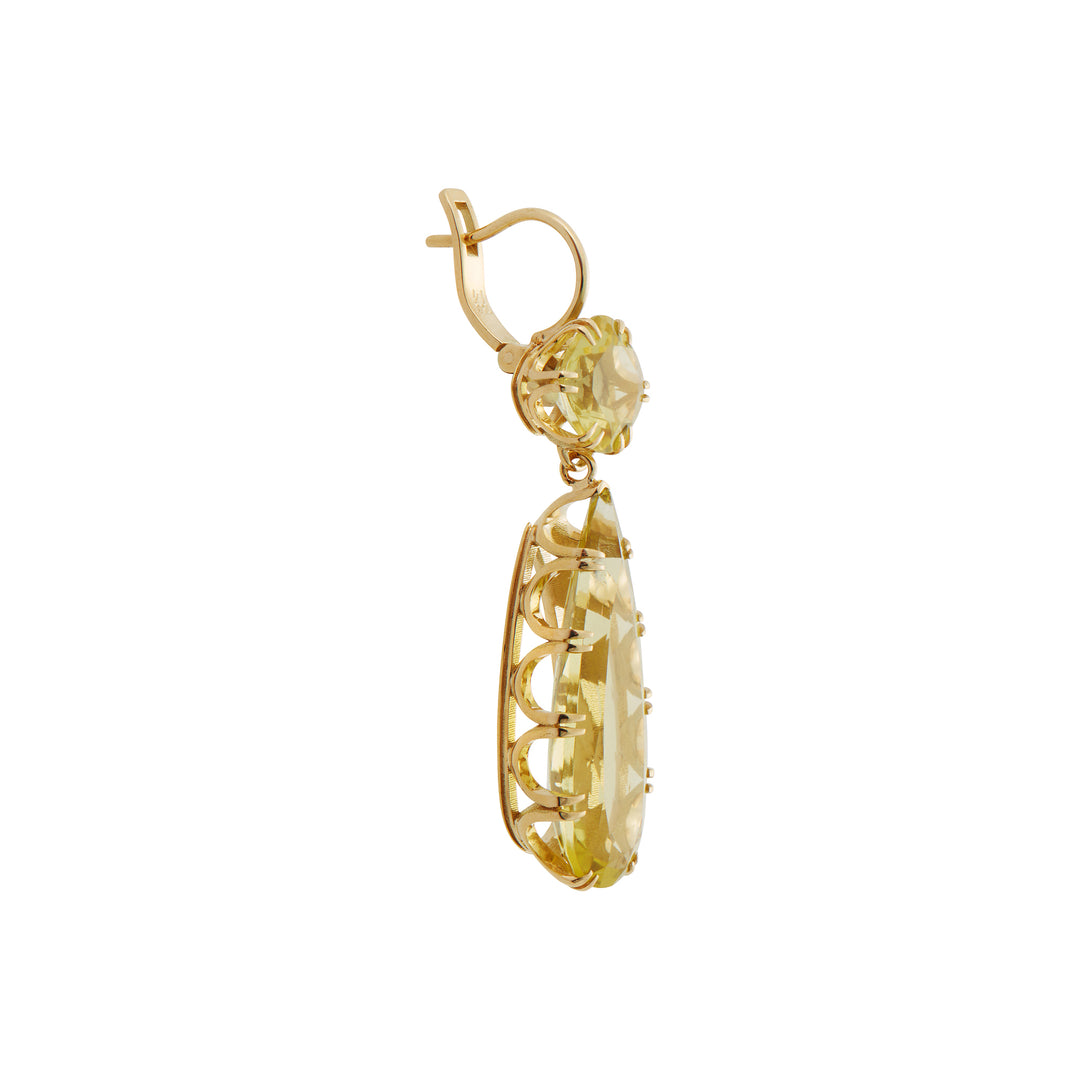 Double Crown Drops Lemon Topaz, Earrings, Ileana Makri