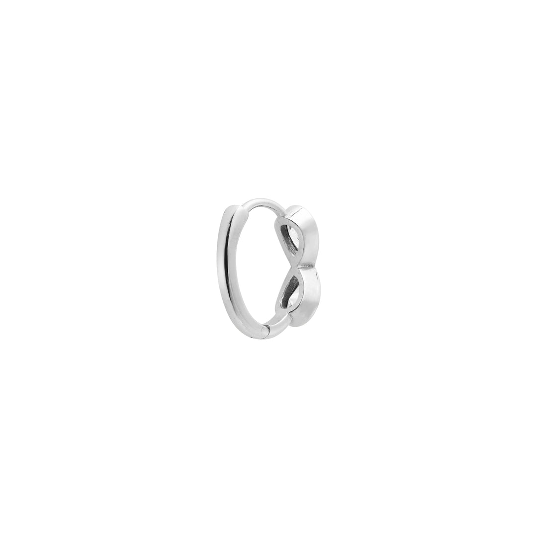 Pear Diamond Huggie Hoops W-D