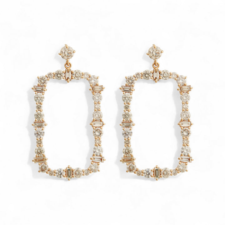 Rivulet Flow Champagne Diamond Earrings