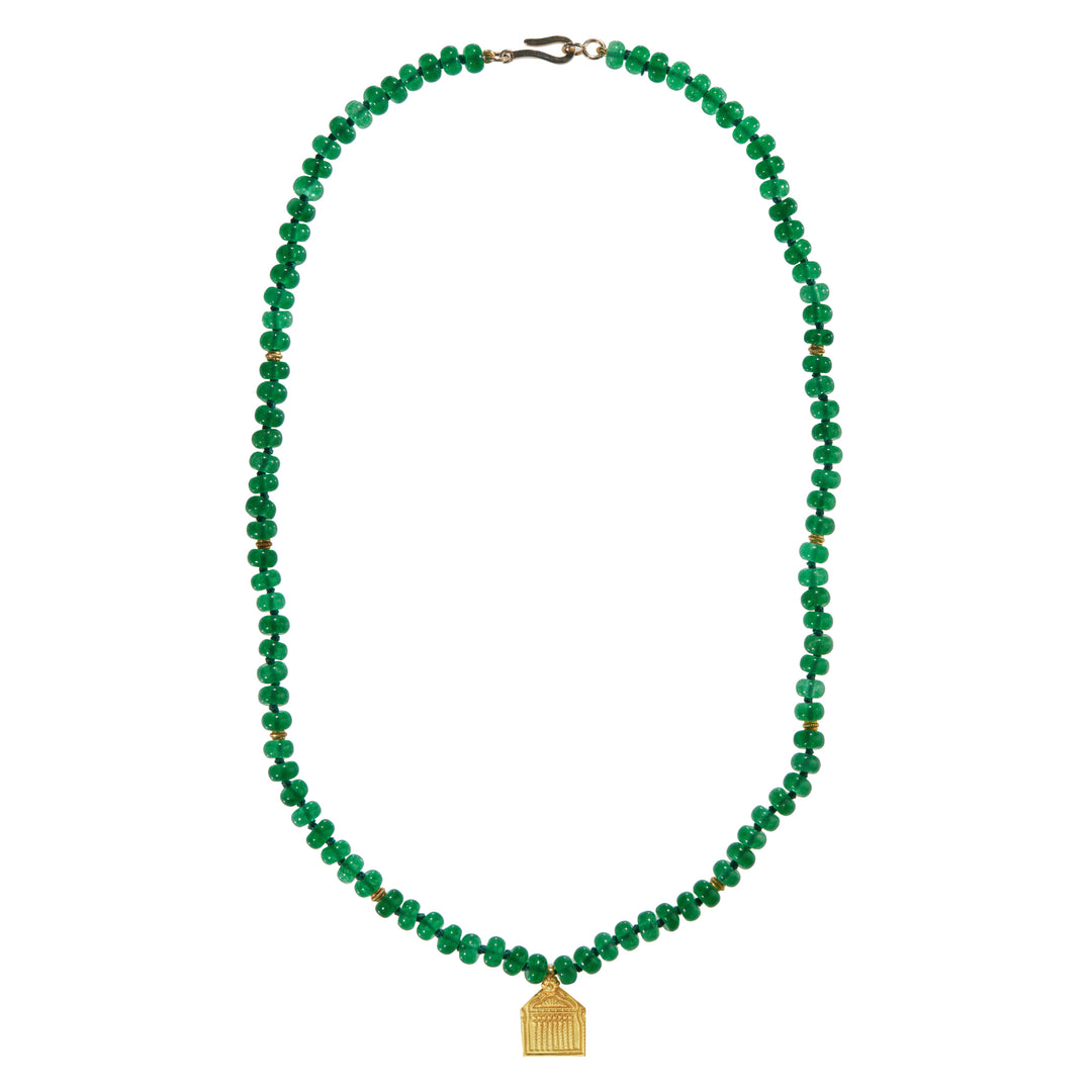 Green Jade Beaded Necklace - Mens - Ileana Makri store