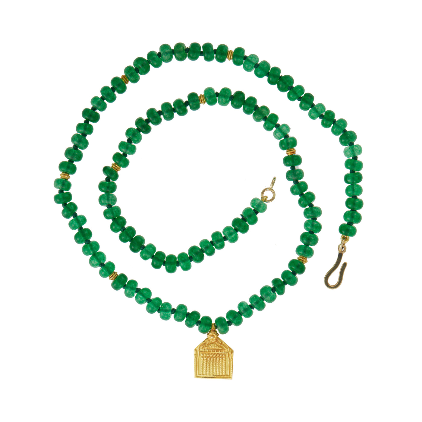 Green Jade Beaded Necklace - Mens - Ileana Makri store