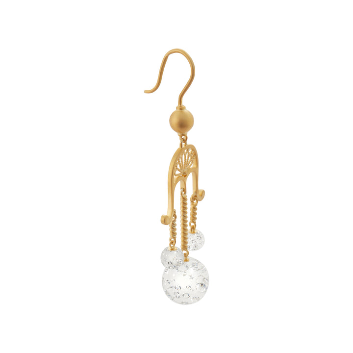 Gold & Resin Orb Temple Earrings