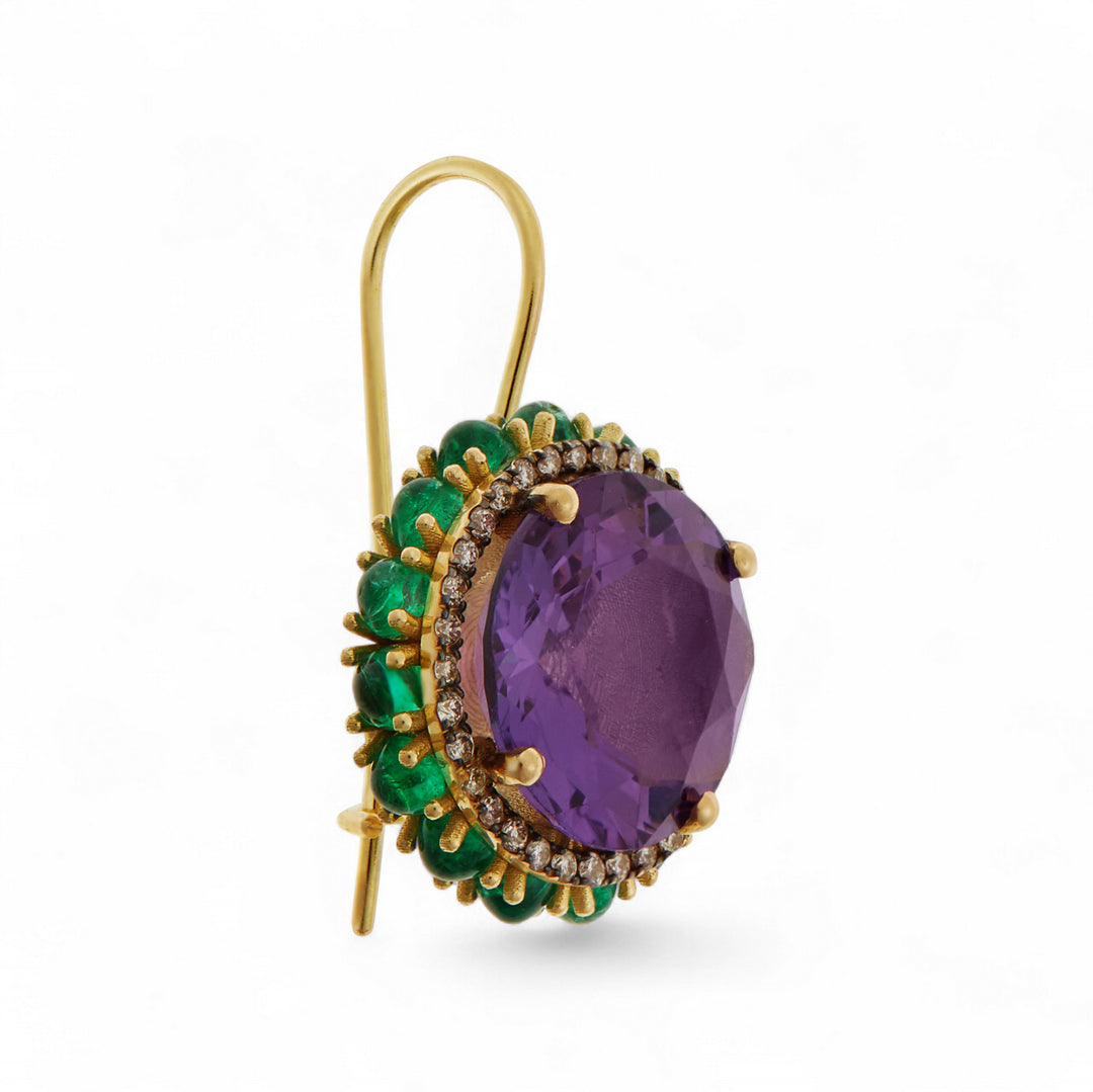 Purple Eternity Flower Earrings