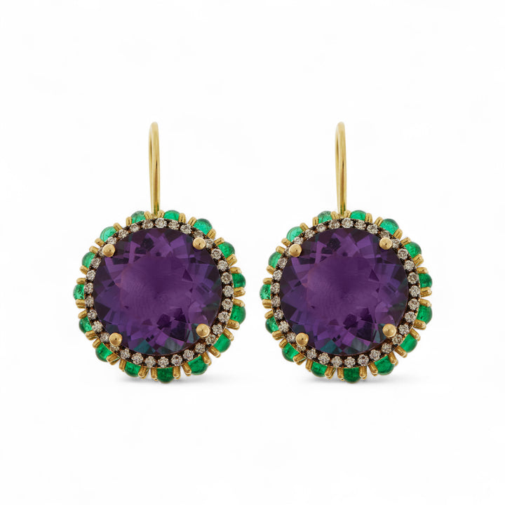 Purple Eternity Flower Earrings