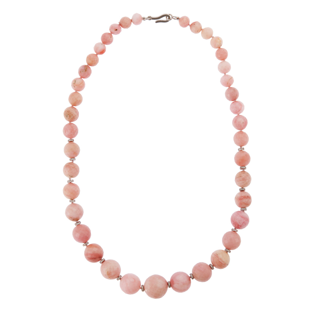 Pink Opal Beaded Necklace (50cm) - Ileana Makri