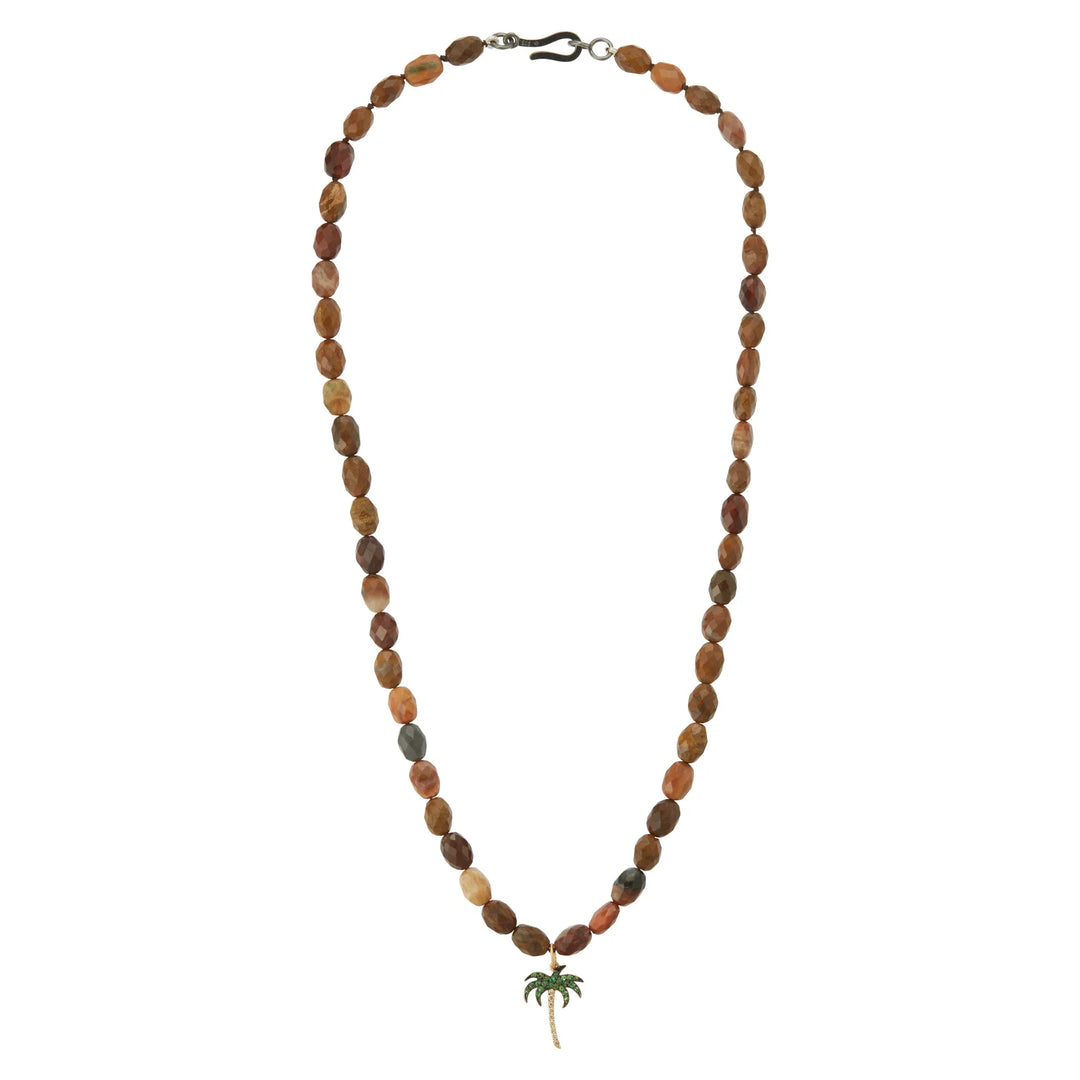 Miami Wood Beaded Necklace - Mens - Ileana Makri store