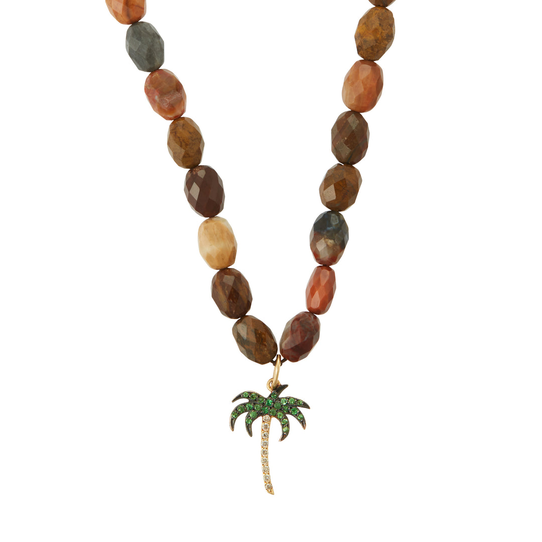 Miami Wood Beaded Necklace - Mens - Ileana Makri store