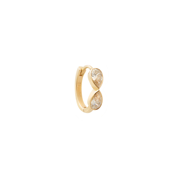Pear Diamond Huggie Hoops Y-D