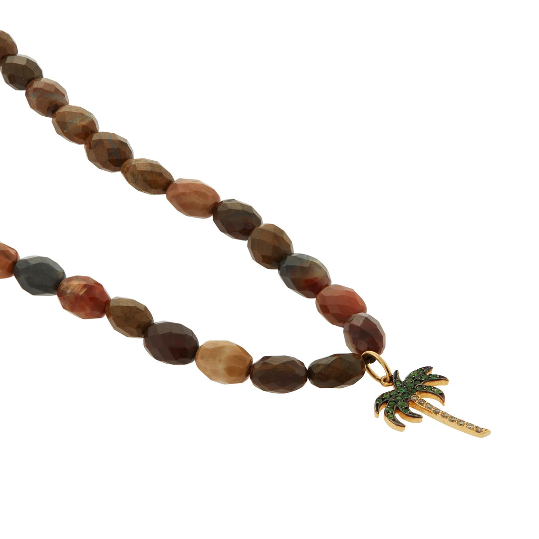 Miami Wood Beaded Necklace - Mens - Ileana Makri store