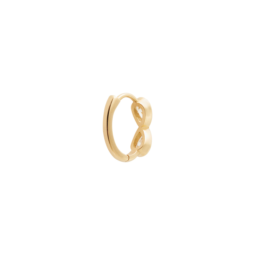 Pear Emerald Huggie Hoops Y-Em