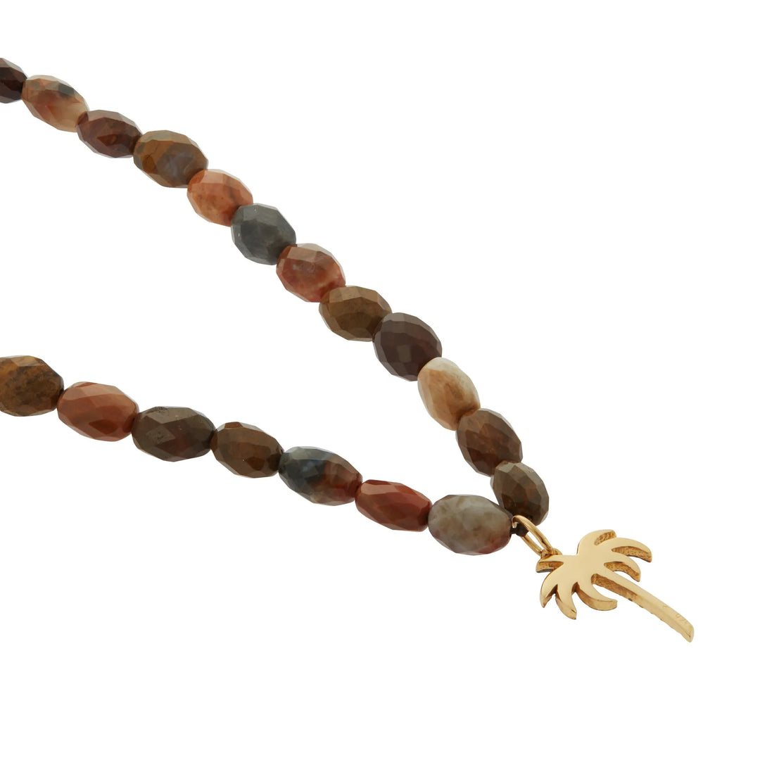 Miami Wood Beaded Necklace - Mens - Ileana Makri store