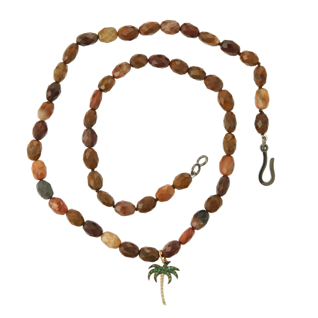 Miami Wood Beaded Necklace - Mens - Ileana Makri store