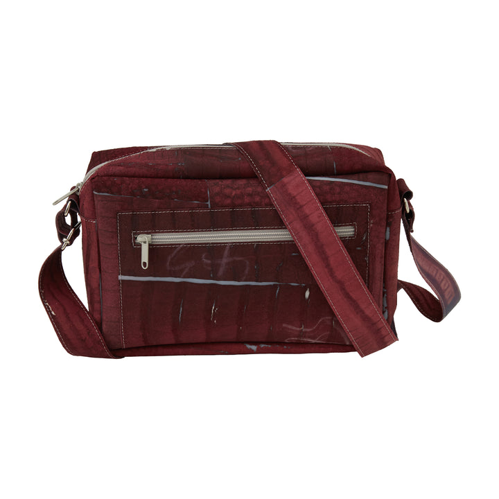 Large Raw Leather Burgundy Bag