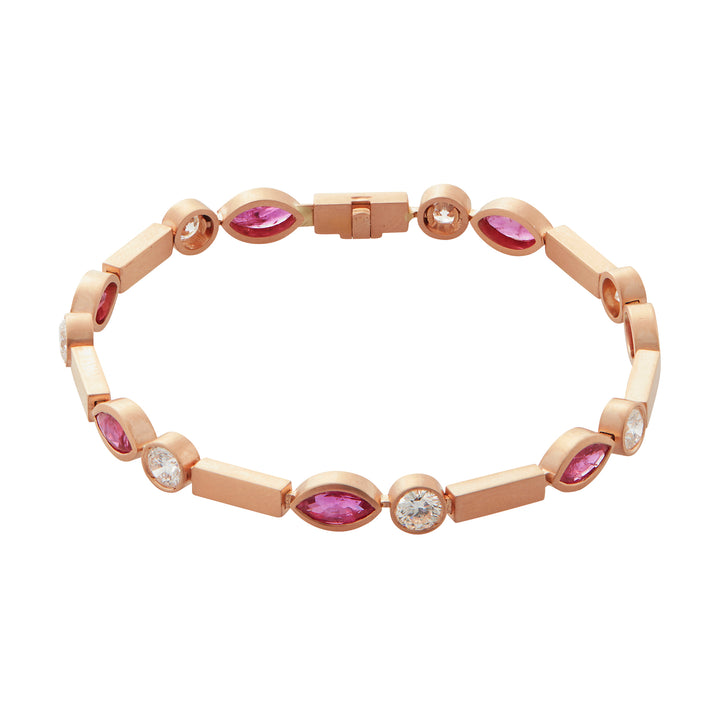 Ruby Navette Stream Bracelet P-D-Ru