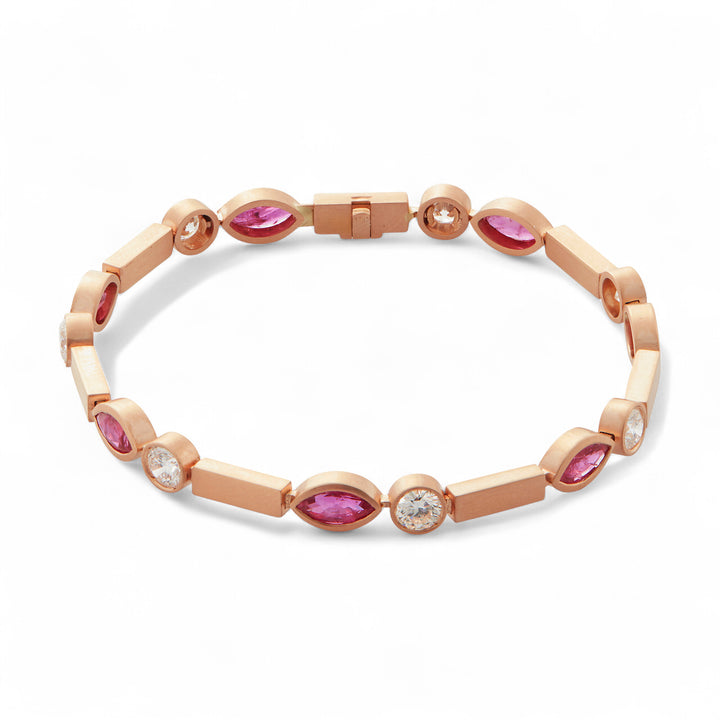 Ruby Navette Stream Bracelet P-D-Ru