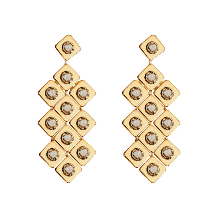 Diamond Tile Curtain Earrings