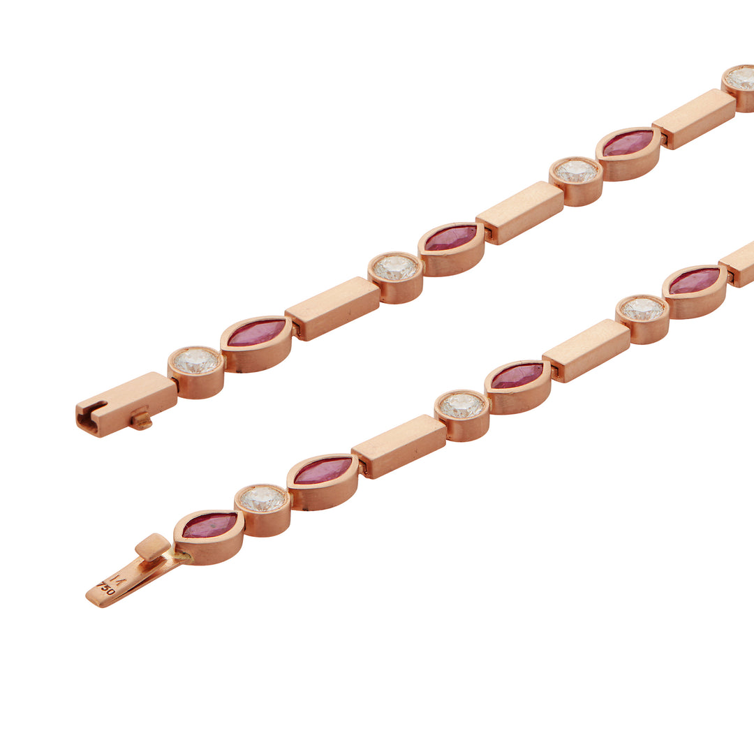 Ruby Navette Stream Bracelet P-D-Ru