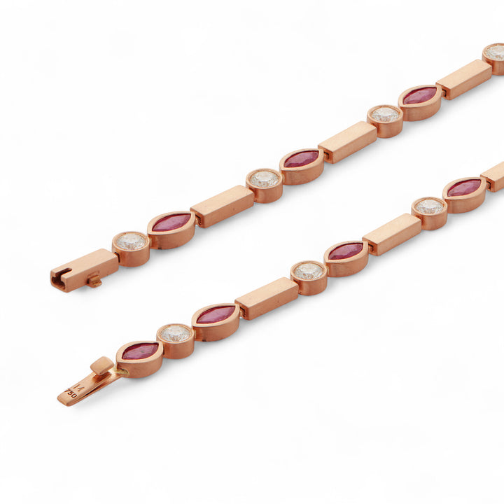 Ruby Navette Stream Bracelet P-D-Ru