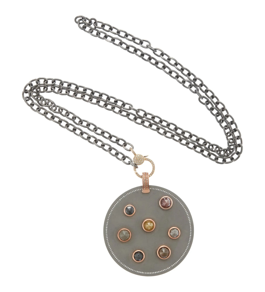 Diamond Galaxy Necklace - TITANIUM - Ileana Makri store