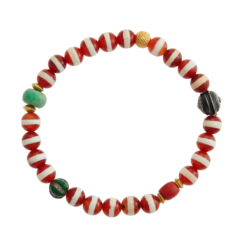 Brown Agate Stripe Bracelet 76 - Ileana Makri