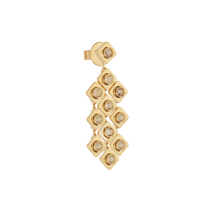 Diamond Tile Curtain Earrings