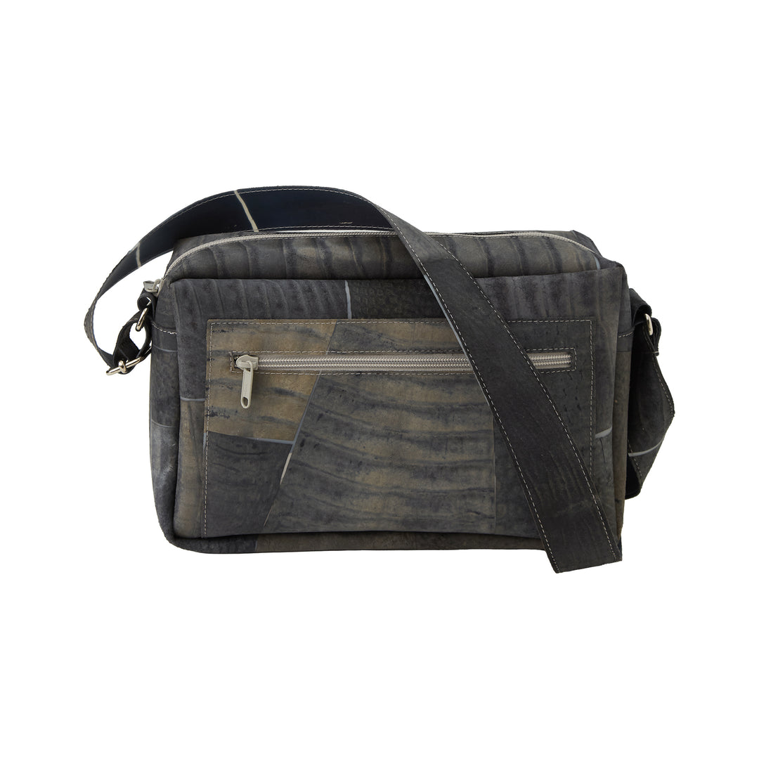 Large Raw Leather Grey Bag