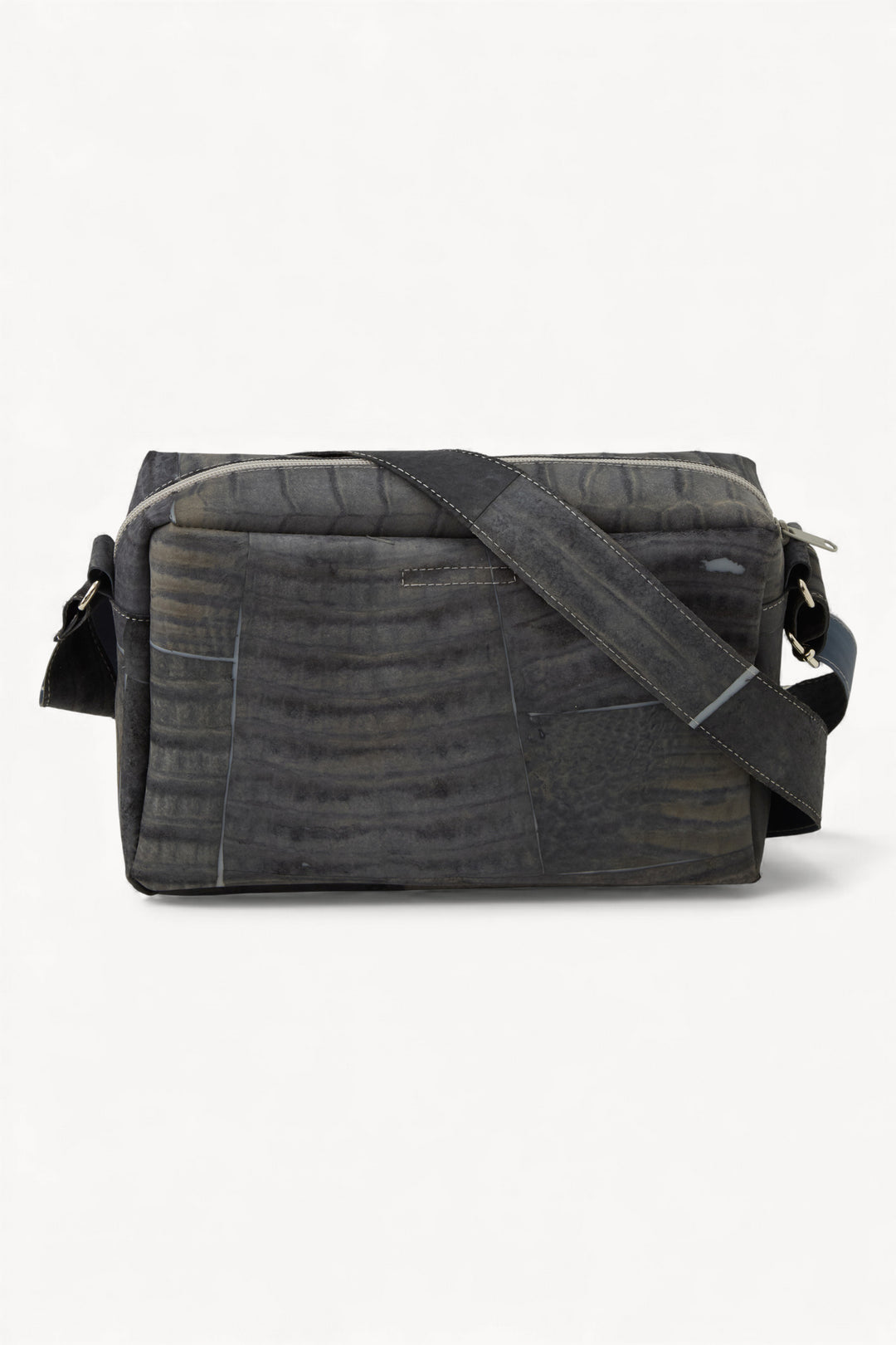 Large Raw Leather Grey Bag