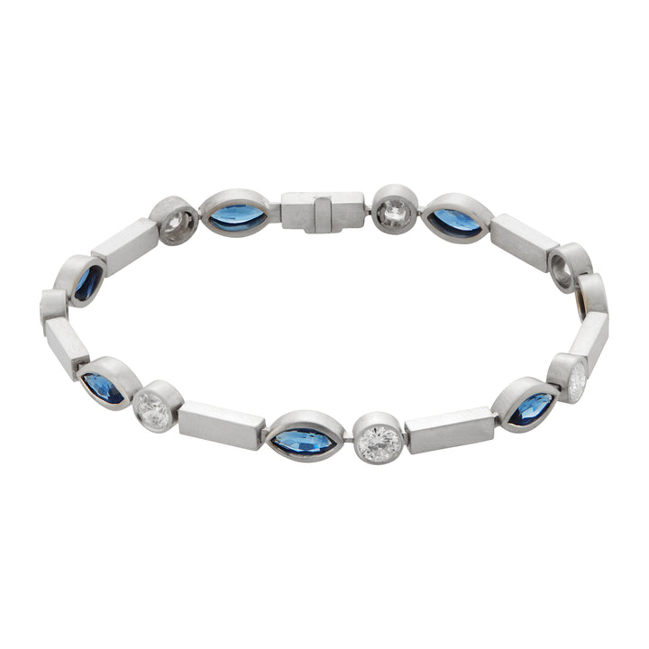 Sapphire Navette Stream Bracelet W-D-Bs