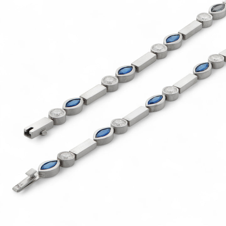 Sapphire Navette Stream Bracelet W-D-Bs