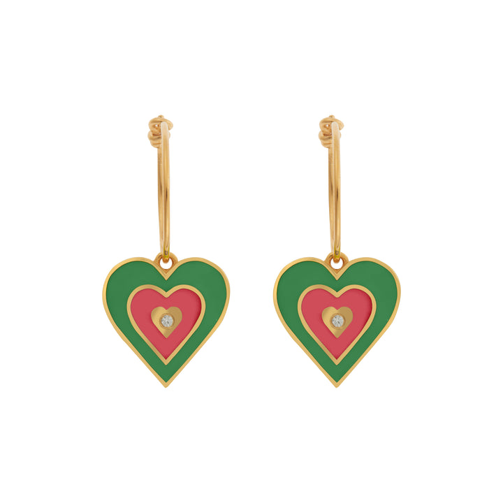 Heart Beat Hoops Green, Eye M Earrings, Ileana Makri