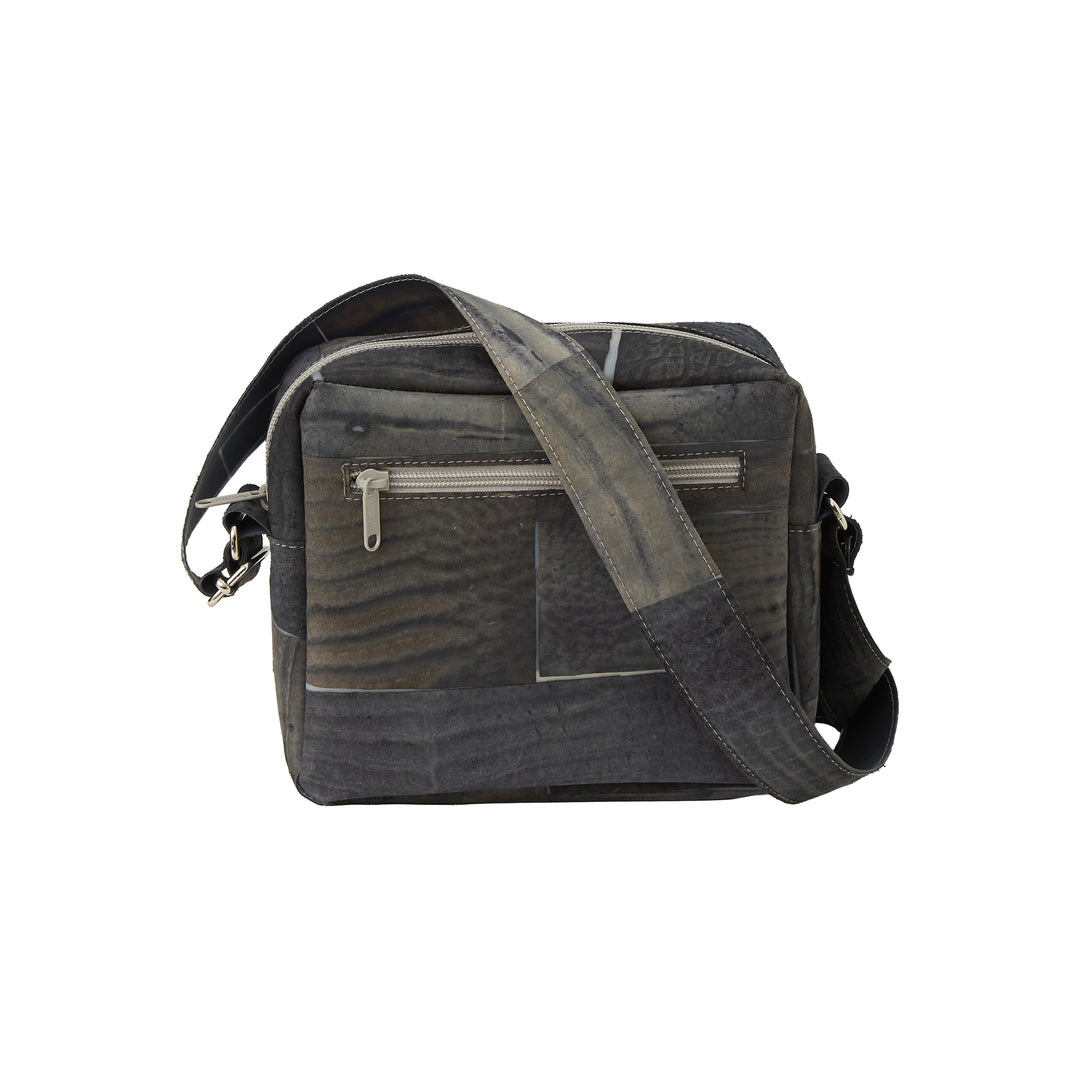Raw Leather Grey Cube Pocket Bag