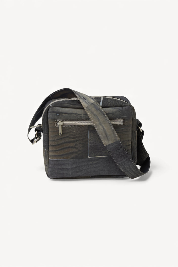 Raw Leather Grey Cube Pocket Bag