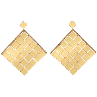 Large Tile Curtain Earrings Y-D - Ileana Makri