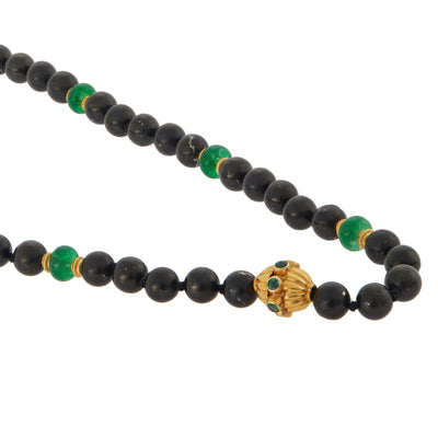 Black Shungite Beaded Necklace - Mens - Ileana Makri store