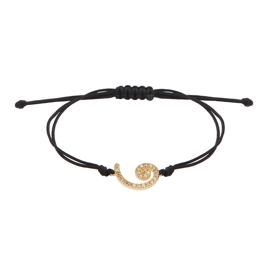 Gouri 2026 Cord Bracelet 9k Gold Pavé Champagne Diamonds