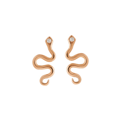 Little Gold Snake Stud D - SNAKES - Ileana Makri store