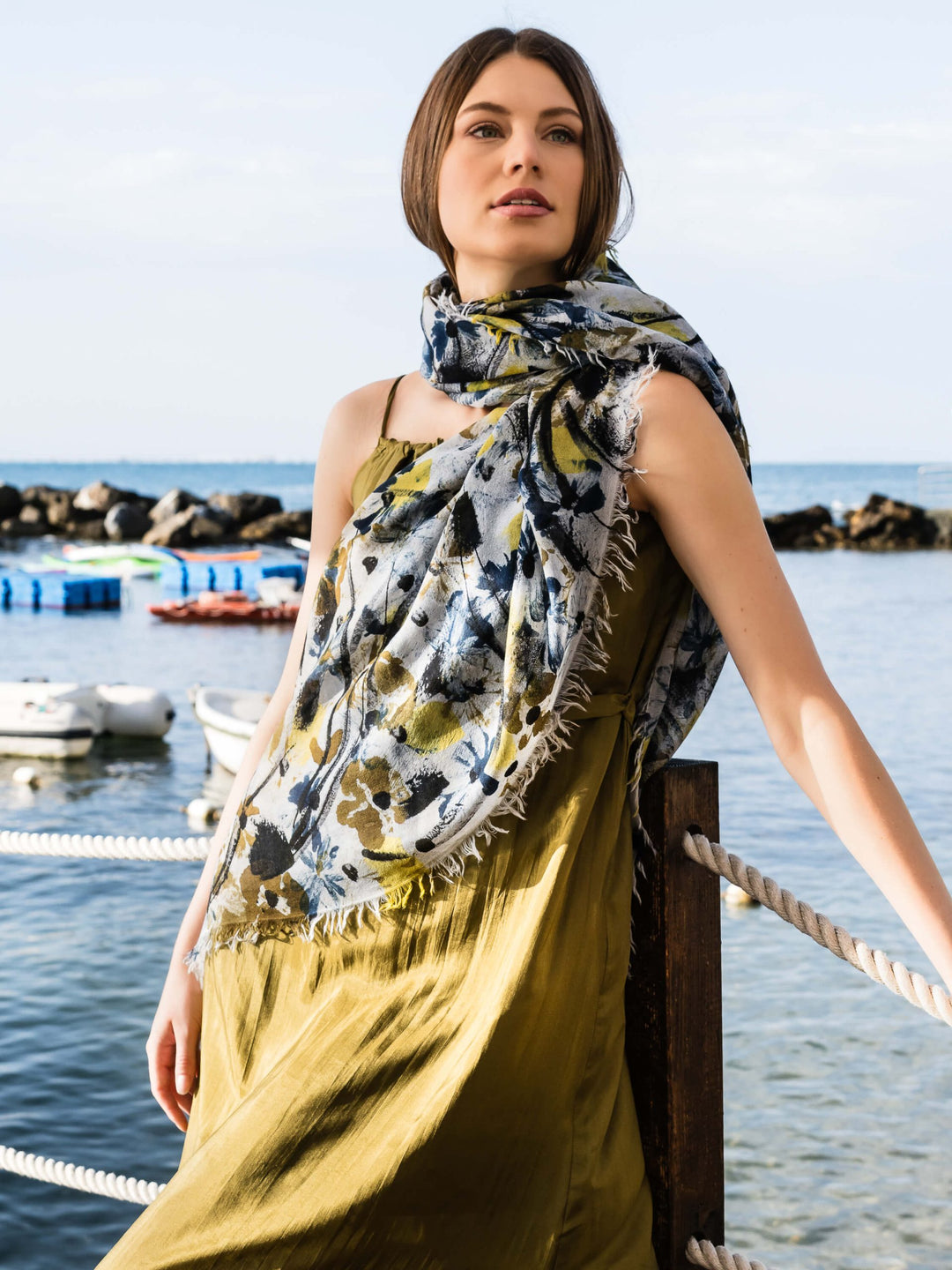 Fico 178 Navy Olive Scarf