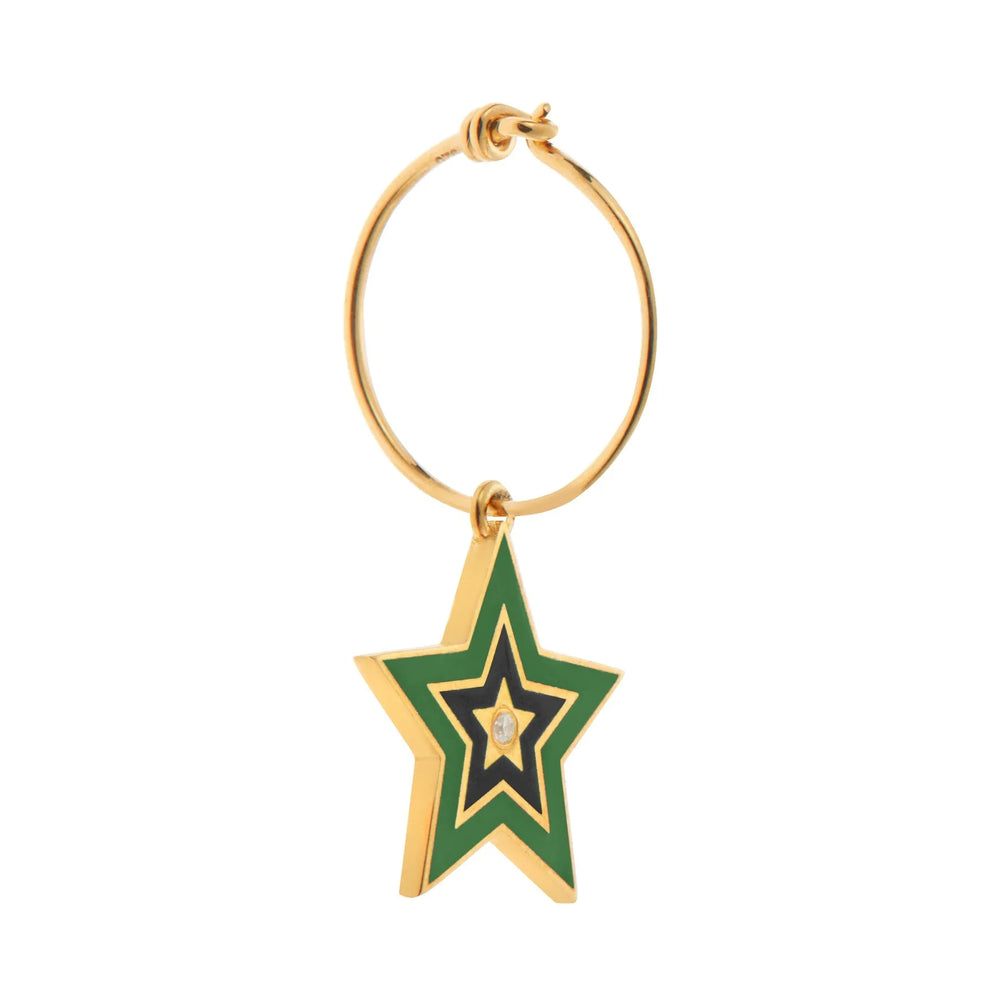 Star Burst Hoops Green - Eye M Neon Rocks - Ileana Makri store