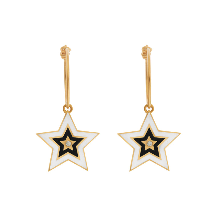 Star Burst Hoops White