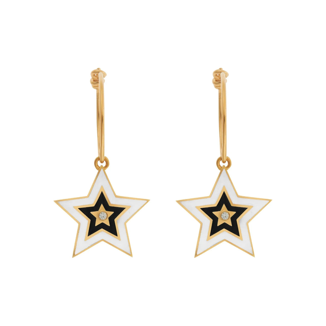 Star Burst Hoops Night - Eye M Neon Rocks - Ileana Makri store