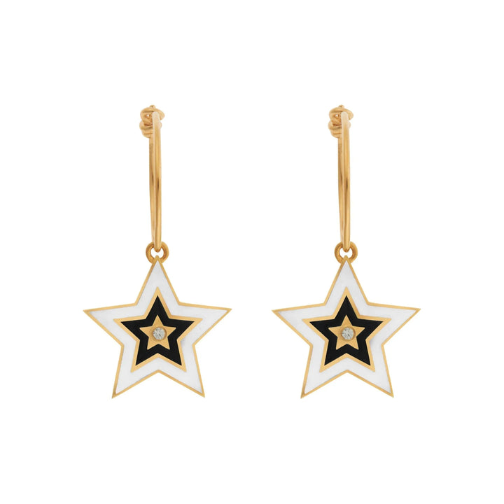 Star Burst Hoops Night - Eye M Neon Rocks - Ileana Makri store