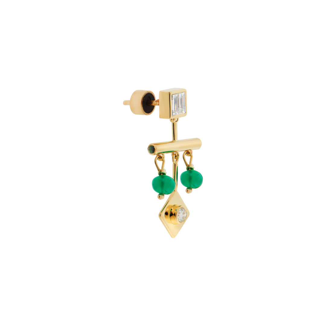 Tile Emerald Drop Earrings