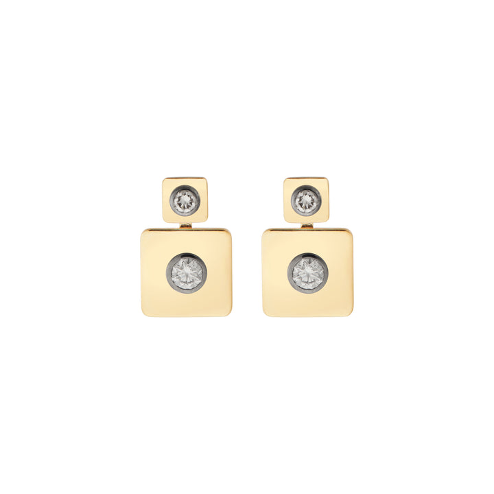 Tile Drop Diamond Earrings