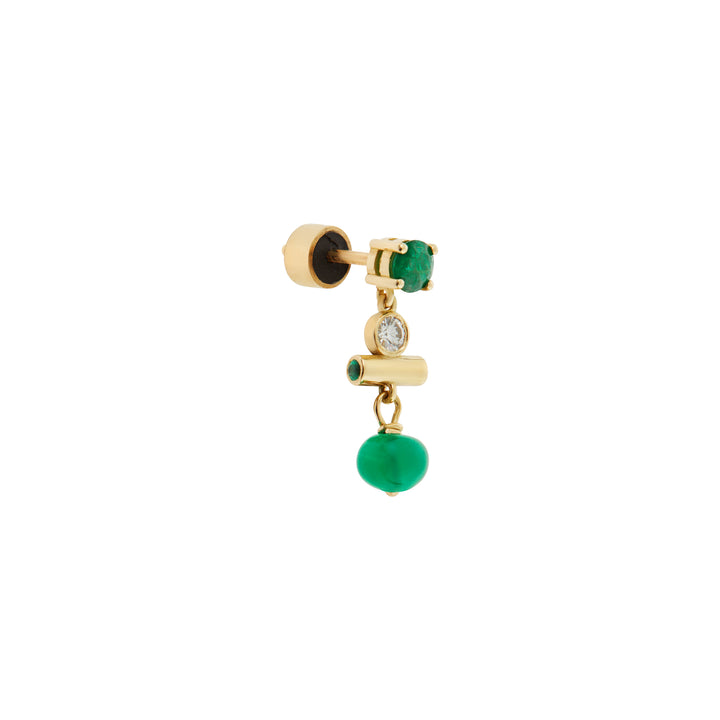 Mini Emerald Edge Earrings - Ileana Makri