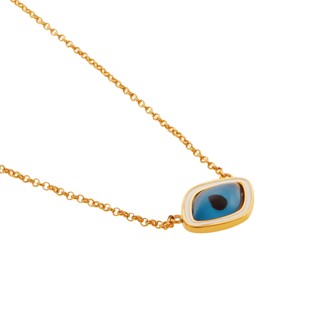 White Oval Eye Necklace