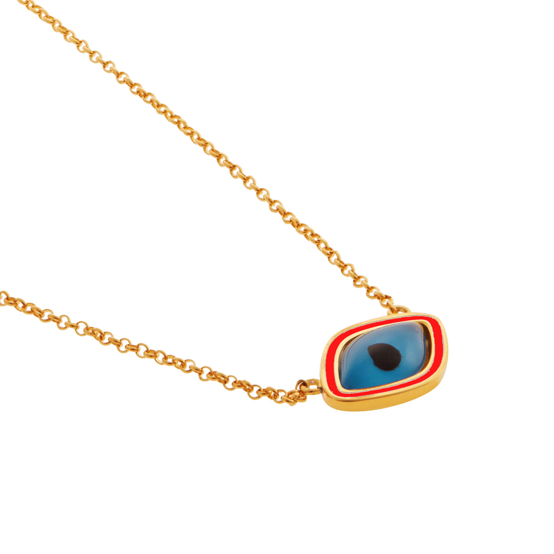 Orange Oval Eye Necklace