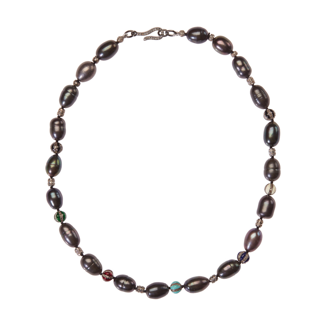 Globetrotter Oval Black Pearl Necklace 290 (41cm)
